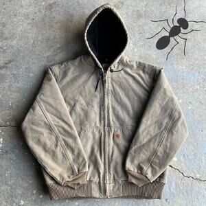 Vintage y2k J130 DES carhartt hooded work wear jacket
